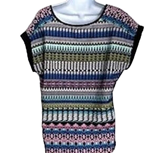Antilia Femme Size M Southwestern Multi Color Print Blouse - Picture 3 of 9